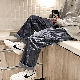 カジュアルパンツ韓国ファッション オシャレ 服切り替え秋冬シンプルコーデュロイロング丈メンズ無地ポリエステル