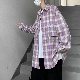 カーディガン ファッション ストリート系 韓国ファッション オシャレ 服 春秋 メンズ ポリエステル 長袖 一般 一般 折り襟 シングルブレスト プリント ボタン アルファベット チェック柄