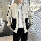 ジャケット 韓国ファッション オシャレ 服 シンプル ファッション カジュアル 秋冬 春秋 メンズ ポリエステル 一般 一般 スタンドネック ジッパー 切り替え 配色