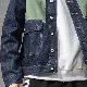 ジャケット ファッション カジュアル 韓国ファッション オシャレ 服 秋  服 メンズ デニム 長袖 一般 一般 折り襟 シングルブレスト ボタン 配色