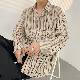 カジュアル シャツ 韓国系 レトロ ファッション 配色 ズストライプ デザインニッチ ハンサム 長袖 ボタン シャツ