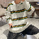 セーター カジュアル なし 一般 秋冬 長袖 メンズ ポリエステル プルオーバー ナチュラル ボーダー シンプル ラウンドネック 一般 韓国ファッション オシャレ 服 ファッション