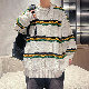 セーター カジュアル なし 一般 秋冬 長袖 メンズ ポリエステル プルオーバー ナチュラル ボーダー シンプル ラウンドネック 一般 韓国ファッション オシャレ 服 ファッション
