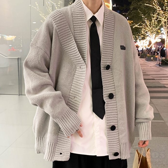 カーディガン ファッション 韓国ファッション オシャレ 服 春 服 秋  服 ニット 長袖 一般 一般 Vネック ボタン 配色