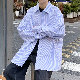 シャツ シンプル ファッション カジュアル 韓国ファッション オシャレ 服 ナチュラル 秋冬 メンズ ポリエステル 長袖 一般 一般 折り襟 シングルブレスト ボタン ストライプ柄