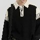 セーター カジュアル 韓国ファッション オシャレ 服 ファッション 冬  服 秋  服 メンズ ニット 長袖 一般 一般 POLOネック プルオーバー 切り替え 配色