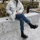 綿コート・ダウンジャケット ファッション カジュアル 大きいサイズ 韓国ファッション オシャレ 服 冬  服 長袖 一般 ショート丈 スタンドネック ジッパー シングルブレスト ギャザー ポケット付き 無地