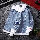ジャケット シンプル ファッション カジュアル 韓国ファッション オシャレ 服 春秋 メンズ コットン 長袖 一般 一般 フード付き シングルブレスト 切り替え ボタン レイヤード / 重ね着風 配色