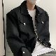 ジャケット シンプル ファッション カジュアル 韓国ファッション オシャレ 服 秋  服 メンズ ポリエステル 長袖 一般 一般 折り襟 ジッパー ファスナー ポケット付き 無地