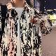 シャツ折り襟絞り染めシンプルポリエステル秋  服シングルブレスト配色一般長袖春 服一般ファッション韓国ファッション オシャレ 服プリント