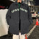 超人気 メンズ ジャケット 韓国系 ファッション カジュアル 配色 アルファベット プリント 幾何模様 折り襟 ボタン ルーズ 秋冬 ジャケット