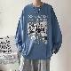 おしゃれ度高め ストリート系 韓国系 アルファベット プリント ラウンドネック プラスサイズ ファッション カジュアル プルオーバー 春秋 Tシャツ