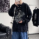 全4色 セーター 韓国系 ファッション カジュアル 配色 アルファベット 動物柄 プリント 切り替え ラウンドネック 秋冬 セーター