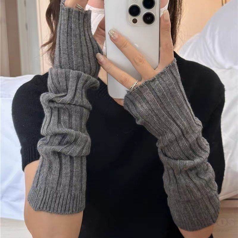 ソックス・手袋 シンプル カジュアル 韓国ファッション オシャレ 服 秋  服 冬  服 ニット なし