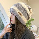 帽子 韓国ファッション オシャレ 服 秋冬 レディース ニット 切り替え ボーダー