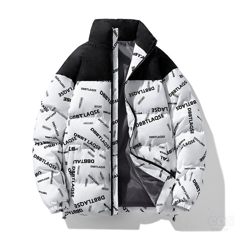 【おしゃれ度高め】綿コート・ダウンジャケット ストリート系 メンズファッション 人気 シンプル スタンドネック ジッパー アルファベット 配色