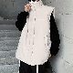 綿コート・ダウンジャケット ファッション カジュアル 定番 韓国ファッション オシャレ 服 シンプル 冬  服 その他 ノースリーブ ノースリーブ 一般 スタンドネック なし 無地