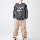 韓国風ファッション メンズ セーター カジュアル プルオーバー アルファベット プリント 配色 ラウンドネック ルーズ 秋冬 ニットセーター