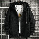 人気高い 全3色 ジャケット ファッション カジュアル 韓国系 ジャカード アルファベット 切り替え ジッパー フード付き ルーズ 無地 秋冬 メンズ ジャケット