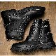 スタイリッシュ ブーツ ファッション カジュアル レトロ プリント 丸トゥ 滑りとめ 編み上げ 秋冬 メンズ ブーツ