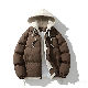 綿コート・ダウンジャケット シンプル ファッション カジュアル 韓国ファッション オシャレ 服 ナチュラル 冬  服 メンズ ポリエステル 長袖 一般 一般 フード付き ジッパー ファスナー 無地