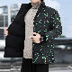 2way 綿コート ファッション カジュアル 韓国系 アルファベット プリント スタンドネック ルーズ 秋冬 メンズ 綿コート