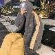 カーディガン カジュアル ストリート系 韓国ファッション オシャレ 服 シンプル ファッション 冬  服 ポリエステル スエード生地 一般 フード付き 切り替え ファスナー 配色