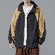 ファッション感満々 ジャケット 韓国系 カジュアル 切り替え 配色 フード付き 秋冬 メンズ ジャケット
