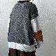 セーターシンプル韓国ファッション オシャレ 服ニット長袖ラウンドネックプルオーバー切り替え配色