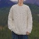 高品質 セーター ファッション カジュアル レトロ 無地 幾何模様 ルーズ ラウンドネック 秋冬 メンズ セーター