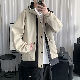 韓国風ファッション シンプル フード付き 切り替え ジッパー 配色 ジャケット