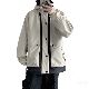 韓国風ファッション シンプル フード付き 切り替え ジッパー 配色 ジャケット