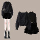 ブラック/ニット.セーター+ブラック/カットソー+ブラック/スカート