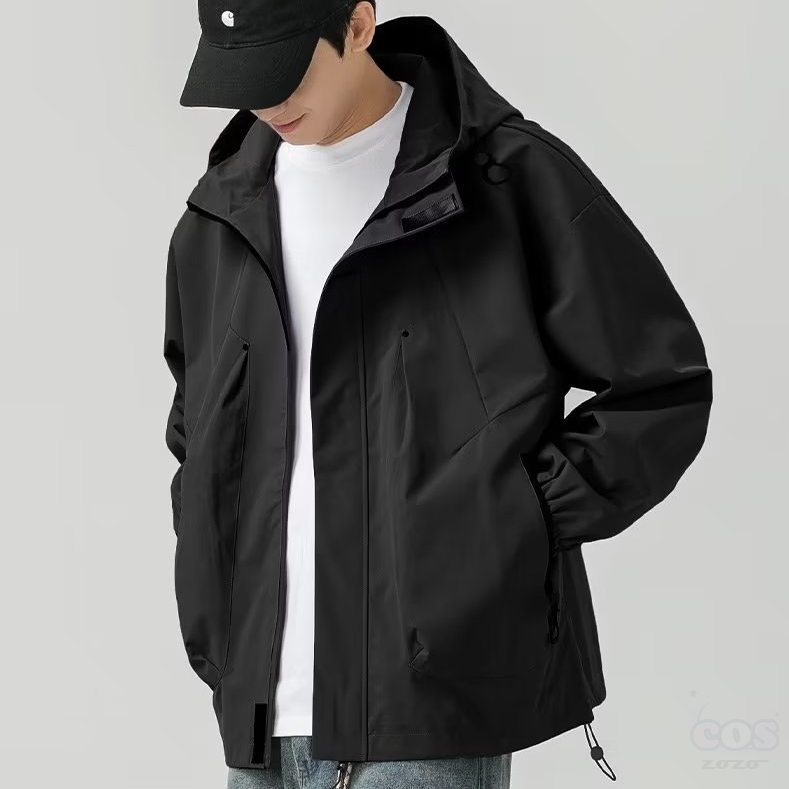 ファッション感満々 ジャケット ストリート系 カジュアル プリント 無地 フード付き 秋冬 メンズ ジャケット
