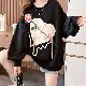 かわいい 秋服【韓国風ファッション】パーカー カジュアル スウィート 韓国ファッション ラウンドネック プルオーバー