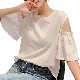 【韓国風ファッション】シャツストラップレス 無地 半袖 一般 切り替え 夏 服 ラウンドネック プルオーバー 写真通り