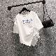 【追加TYPE】Ｔシャツ・ポロシャツ アルファベット 半袖 シンプル 韓国ファッション ギャザー プリント ラウンドネック