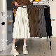 定番人気~無地 シンプル ファッション カジュアル ギャザー飾り すね丈 コーヒー アプリコット ハイウエスト プリーツスカート スカート