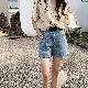 動物柄カートゥーンポリエステル半袖カジュアルレトロ一般プリント一般夏折襟シングルブレストシャツ・ブラウス