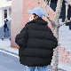 無地ポリエステル長袖シンプルファッション韓国系ファスナーボタン秋冬スタンドネックジッパーグレーブラック20~30代綿コート