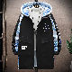 3色展開 ジャケット ファッション カジュアル 配色 プリント 切り替え フード付き ルーズ 秋冬 メンズ ジャケット