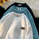 着回し力抜群 セーター 韓国系 ファッション プリント 切り替え ラウンドネック 秋冬 男女兼用 セーター