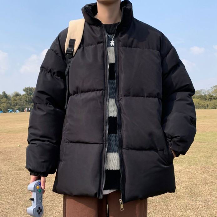 綿コート・ダウンジャケットファッションカジュアル韓国ファッション オシャレ 服ポリエステル長袖一般一般スタンドネックジッパーポケット付き無地