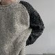 人気高い シンプル プルオーバー ラウンドネック 切り替え 配色 セーター