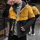 綿コート・ダウンジャケット シンプル ファッション カジュアル 韓国ファッション オシャレ 服 冬  服 秋  服 メンズ ポリエステル 長袖 一般 ショート丈 フード付き ジッパー ファスナー ポケット付き アルファベット 配色