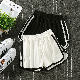 ショートパンツ シンプル 写真通り ボウタイ オールシーズン コットン ハイウエスト 韓国ファッション ショート丈（3分4分丈）