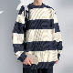 大流行新作 セーター ファッション カジュアル レトロ ボーダー 配色 ルーズ 秋冬 メンズ セーター