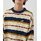 お洒落上級者 カップル セーター 韓国系 ファッション カジュアル カートゥーン プリント 配色 ボーダー 秋冬 セーター