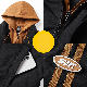 綿コート・ダウンジャケット カジュアル 韓国ファッション オシャレ 服 シンプル ファッション 秋冬 メンズ ポリエステル 長袖 一般 一般 フード付き ジッパー ボタン レイヤード / 重ね着風 ポケット付き ファスナー 配色