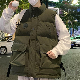 綿コート・ダウンジャケットシンプルファッション韓国ファッション オシャレ 服ノースリーブノースリーブスタンドネック切り替え